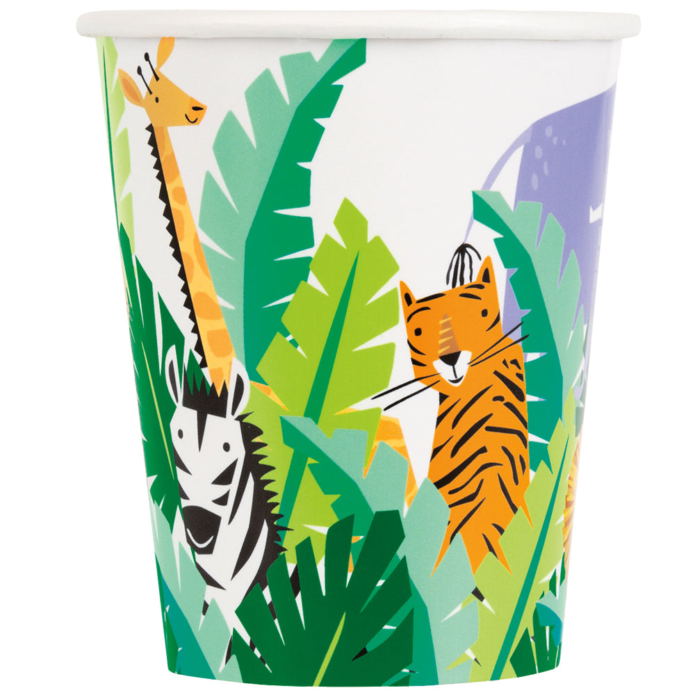 Jungle Animal Safari Paper Cups - 255ml - Pack of 8