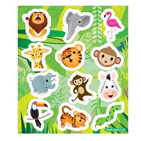 Jungle Stickers - 11.5cm - sheet of 12
