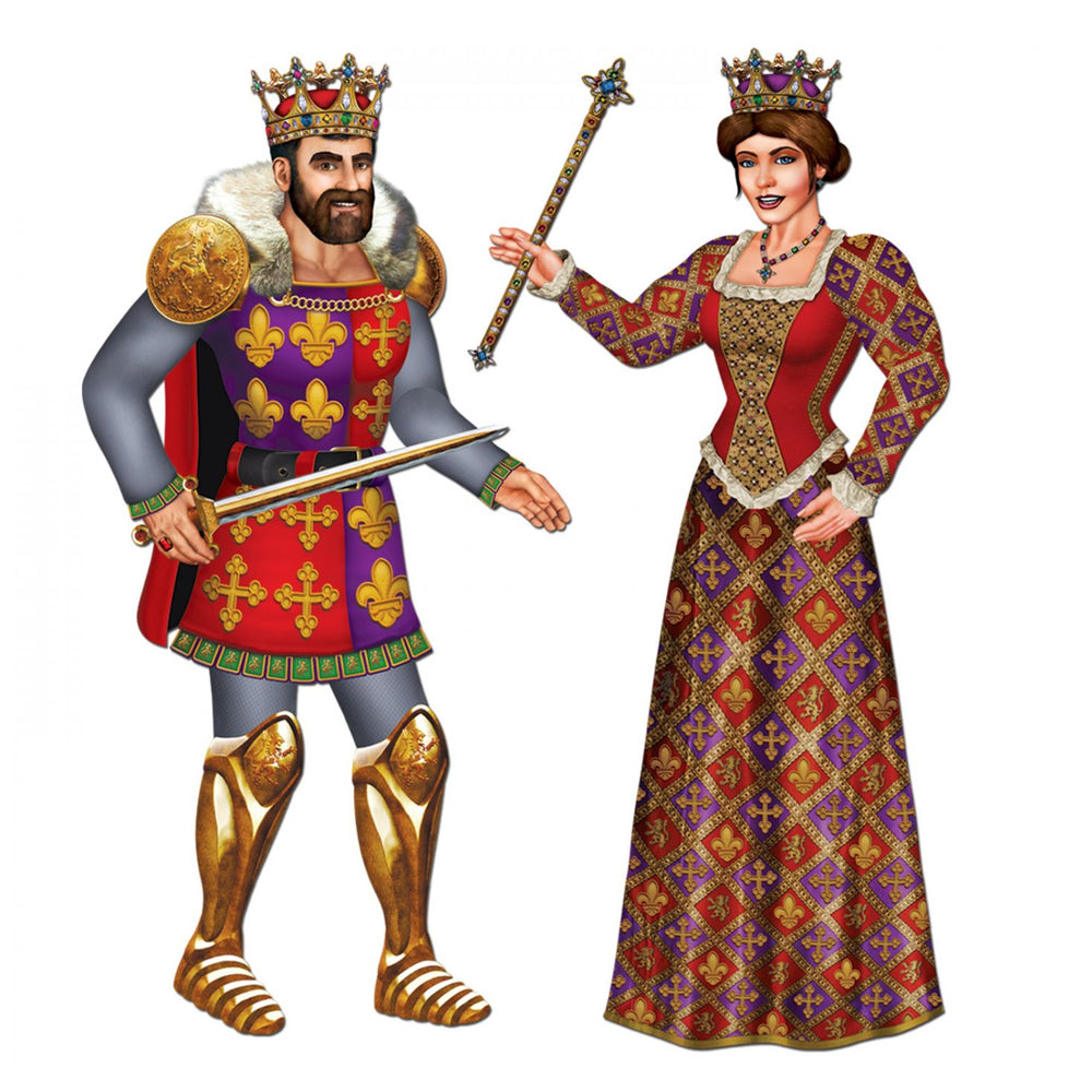 King & Queen Jointed Cutout Wall Decoration - 96cm - Set of 2