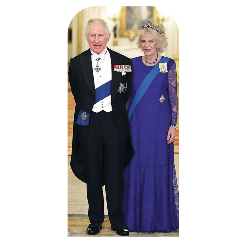 King Charles and Camilla Queen Consort Stand in Lifesize Cardboard Cutout - 1.93m
