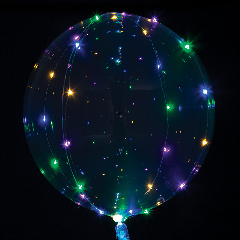 Clear Multi-Coloured LED Lights Balloon - 18"
