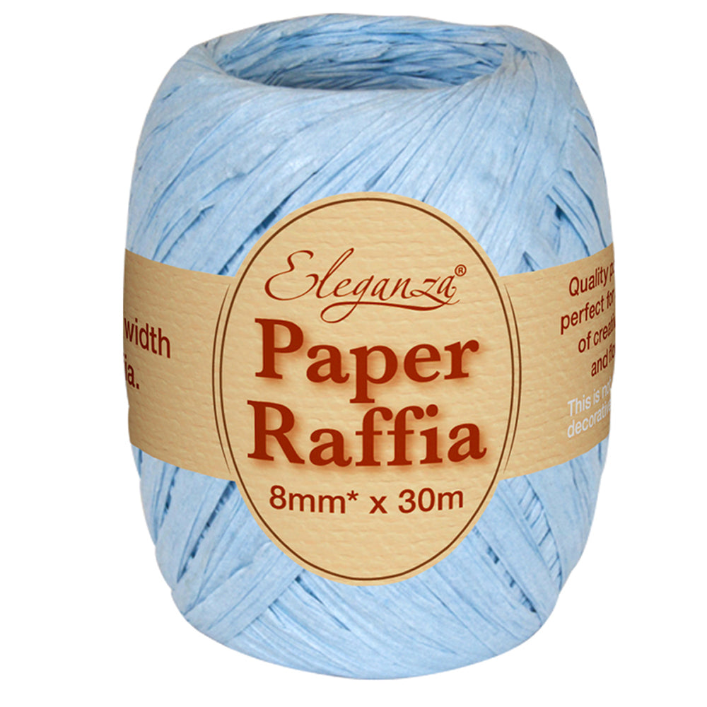Roll of Light Blue Paper Raffia - 30m