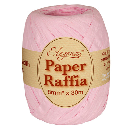 Roll of Light Pink Paper Raffia - 30m