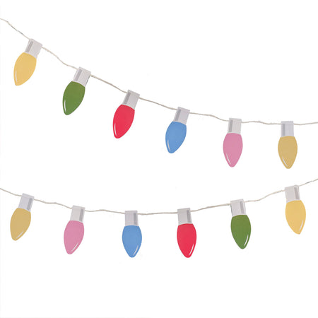 Multicoloured Lightbulb Christmas Garland - 5m