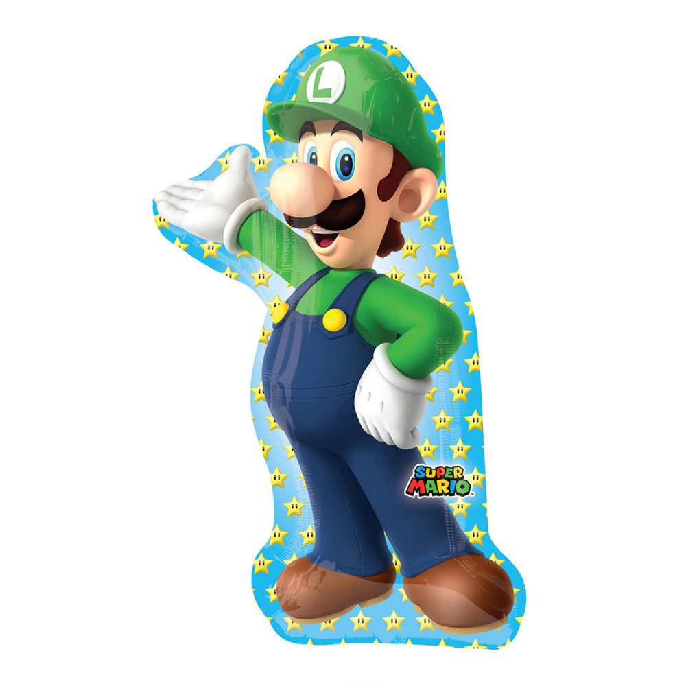 Super Mario Luigi Supershape Foil Balloon - 38"