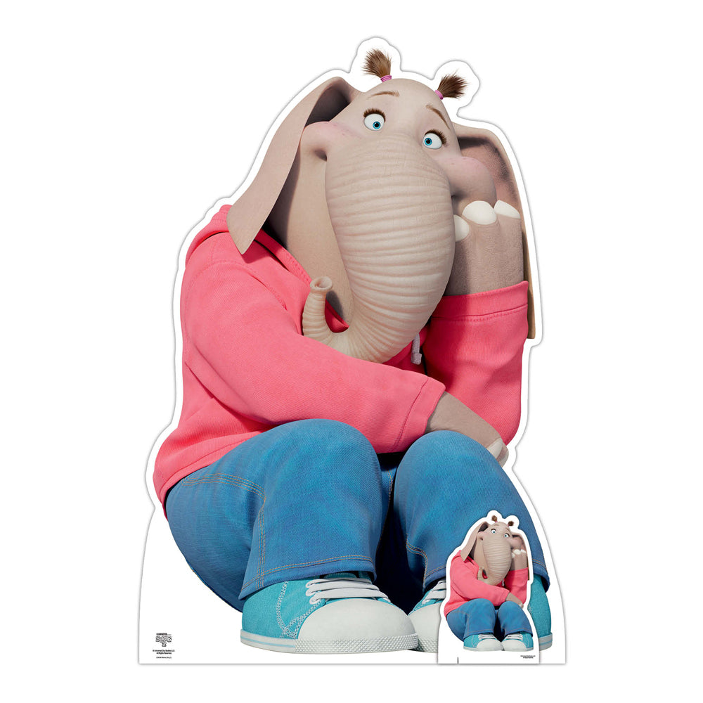 Meena Elephant Sing 2 Lifesize Cardboard Cutout with Mini Cutout - 129cm x 88cm