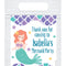 Personalised Mermaid Card Insert with Sealed Party Bag - Pack of 8