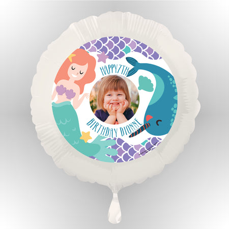 Mermaid Personalised Photo Balloon (Not Inflated)