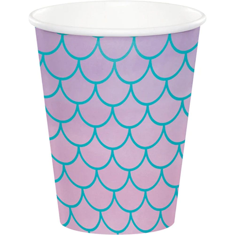 Mermaid Paper Cups - 9oz - Pack of 8