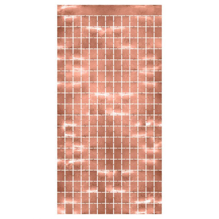 Rose Gold Metallic Square Party Backdrop - 97cm x 1.98m