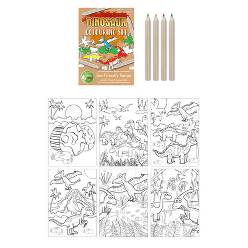 Mini Dinosaur Colouring Set - A6 - Plastic Free