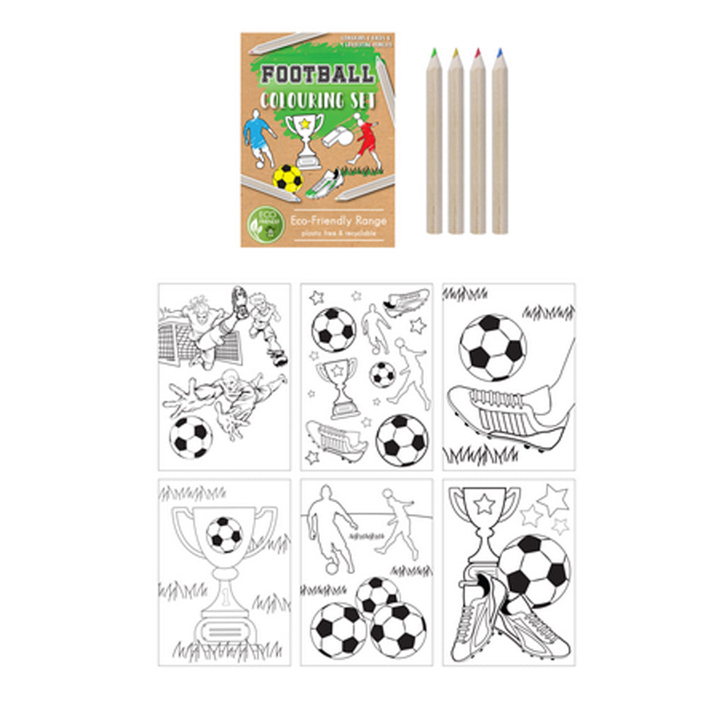 Mini Football Colouring Set - A6 - Plastic Free – Party Packs