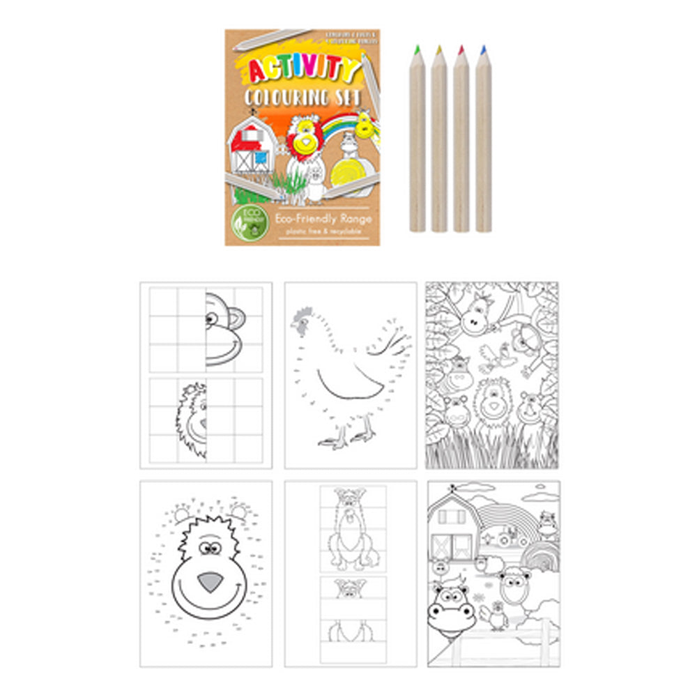 Mini Generic Fun Colouring Set - A6 - Plastic Free