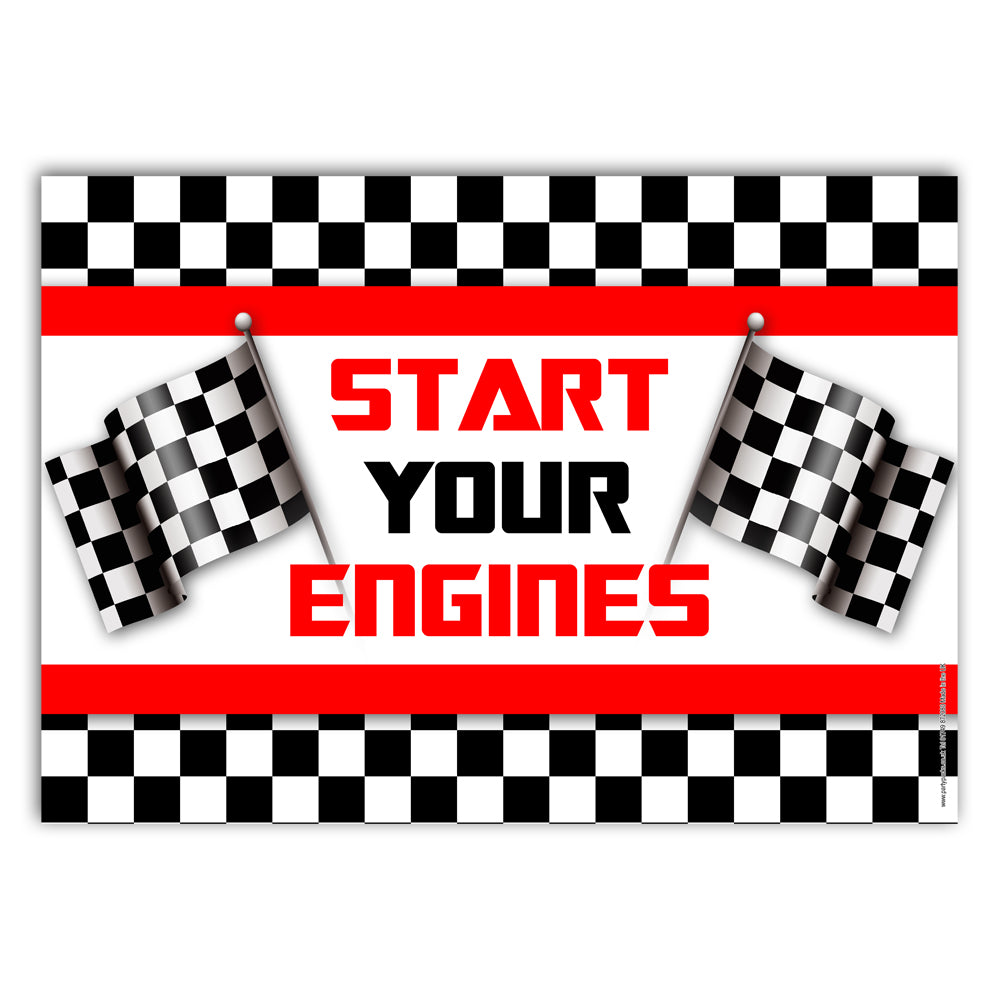 Motor Racing 'Start Your Engines' Poster Decoration - A3