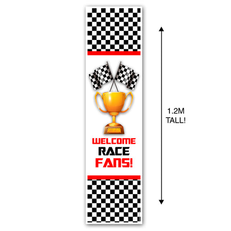 Motor Racing 'Welcome Race Fans' Portrait Wall & Door Banner Decoration - 1.2m