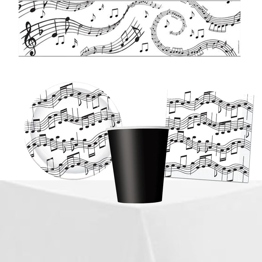 Musical Notes Party Pack - For 8 People with FREE Banner