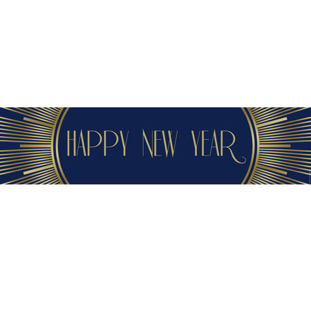 Navy and Gold Happy New Year Banner - 1.2m