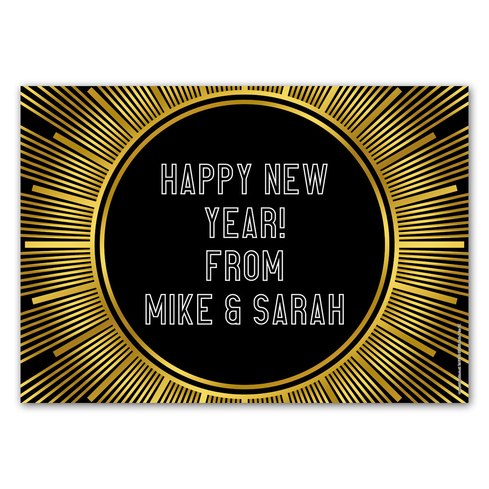 New Year's Eve Gold Personalised Poster Decoration - A3