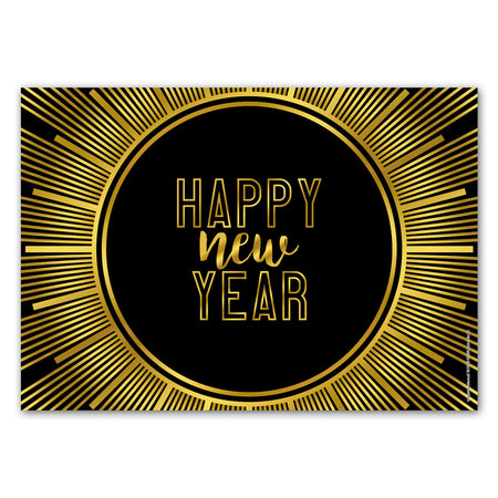 New Year's Eve Gold 'Happy New Year' Poster Decoration - A3