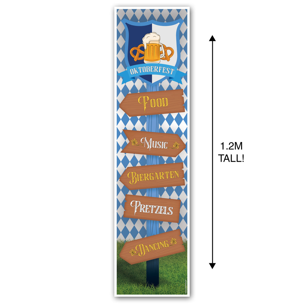 Oktoberfest Signpost Portrait Wall & Door Banner Decoration - 1.2m