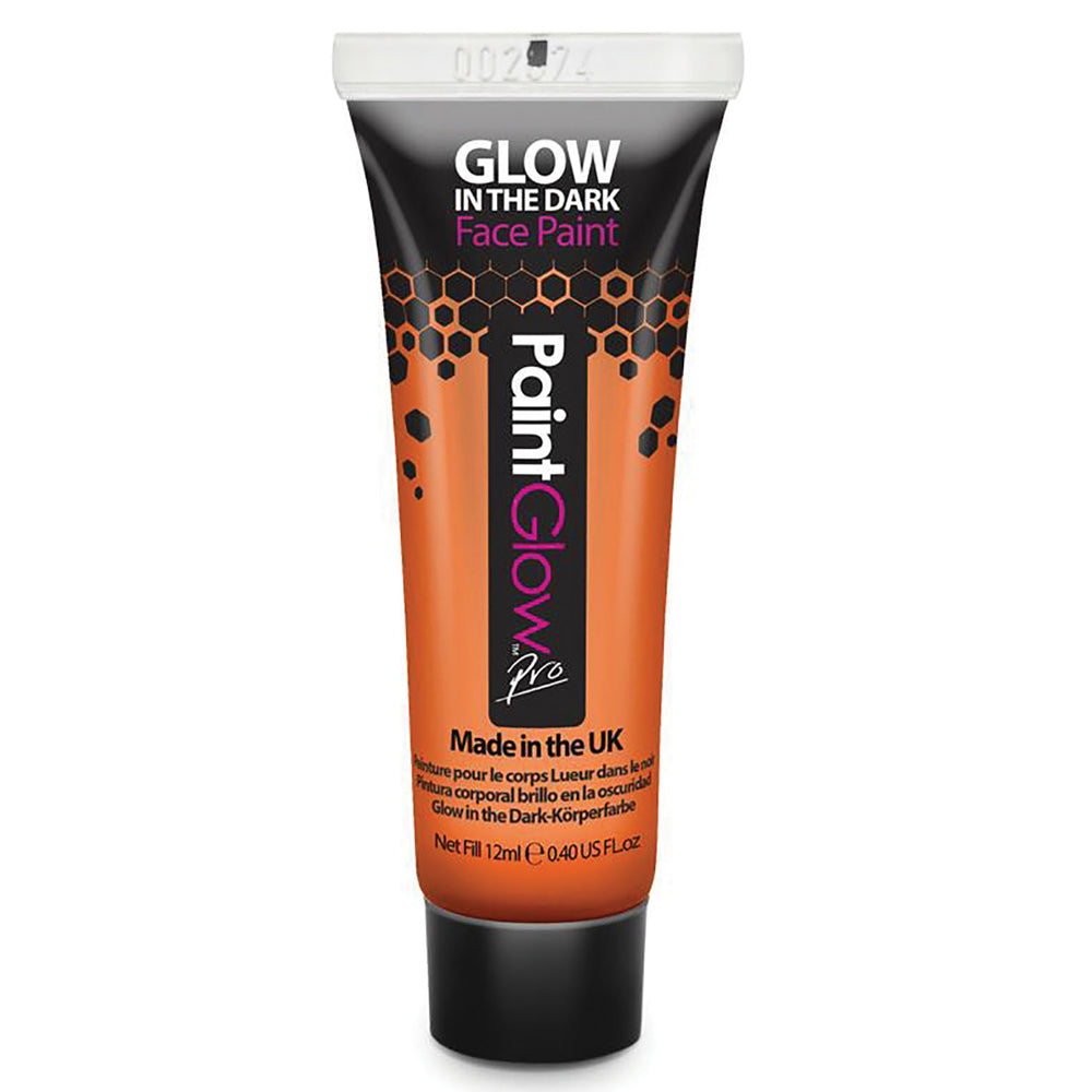 Neon Orange Glow In The Dark Body Paint- 10ml