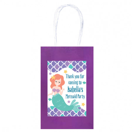 Personalised Mermaid Paper Party Bags - Pack of 12