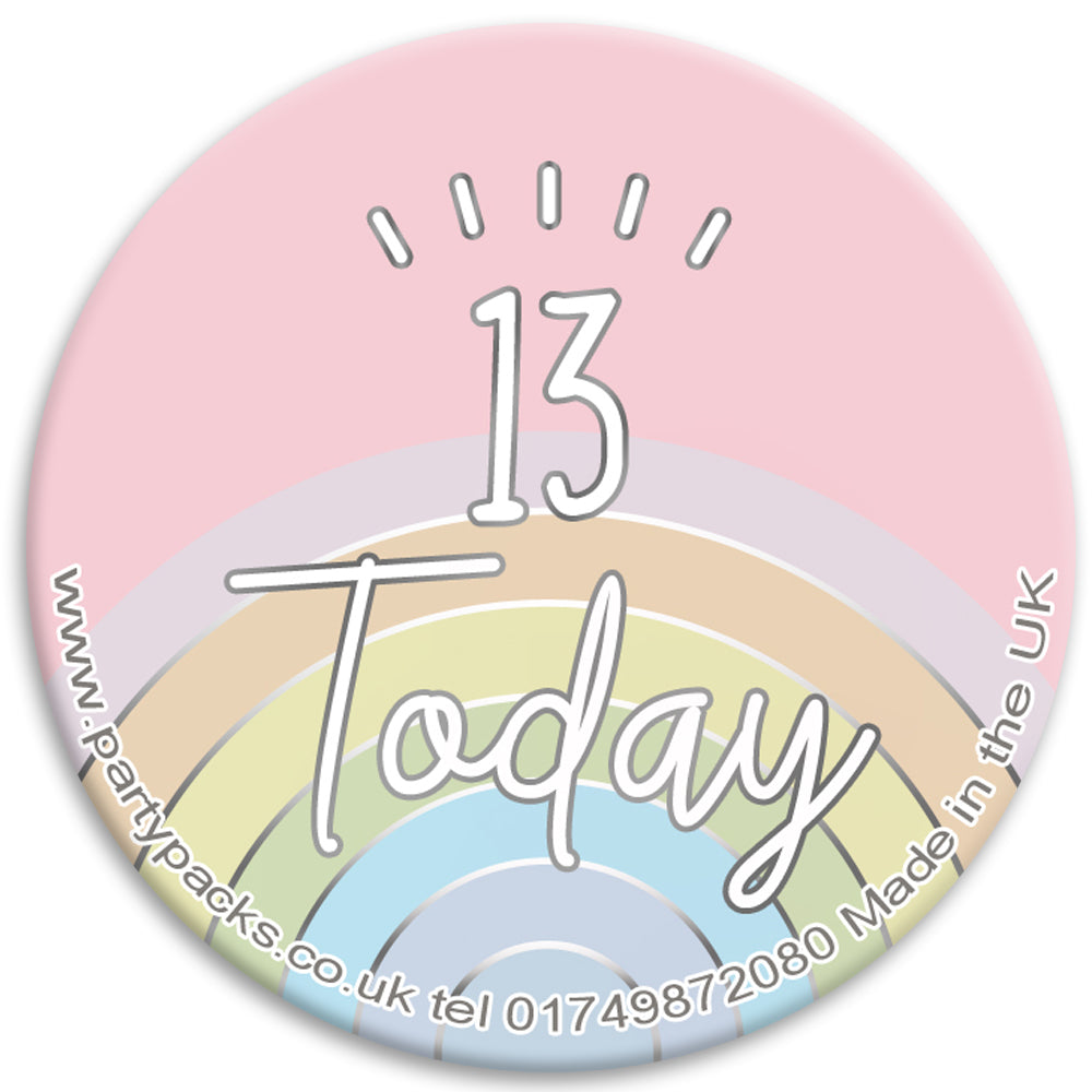 Personalised Pastel Rainbow Badge - 58mm - Each