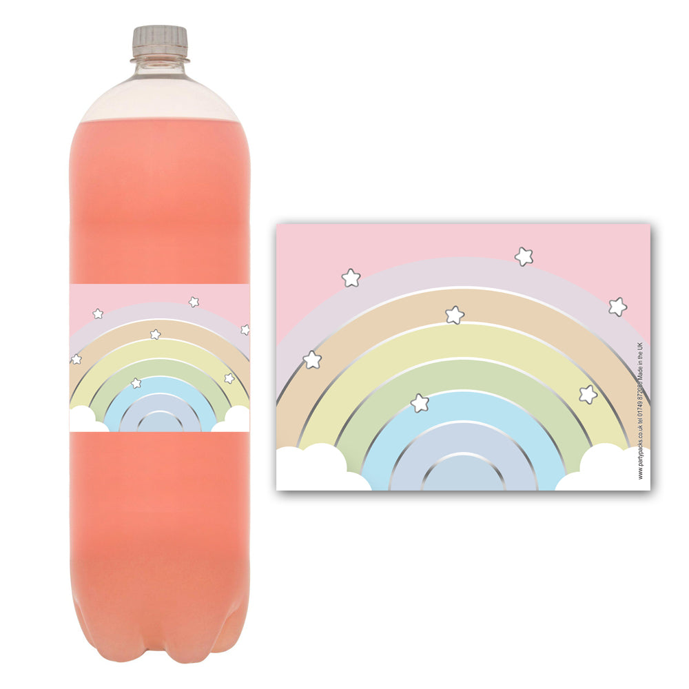 Pastel Rainbow Bottle Labels - Sheet of 4