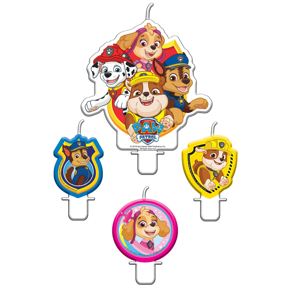 Paw Patrol Cake Candles - Pack of 4