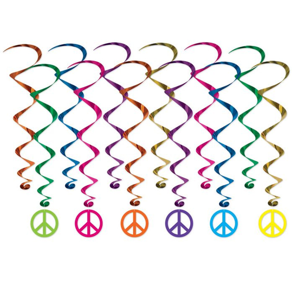 Peace Sign Hanging Whirls - 44cm - 81cm