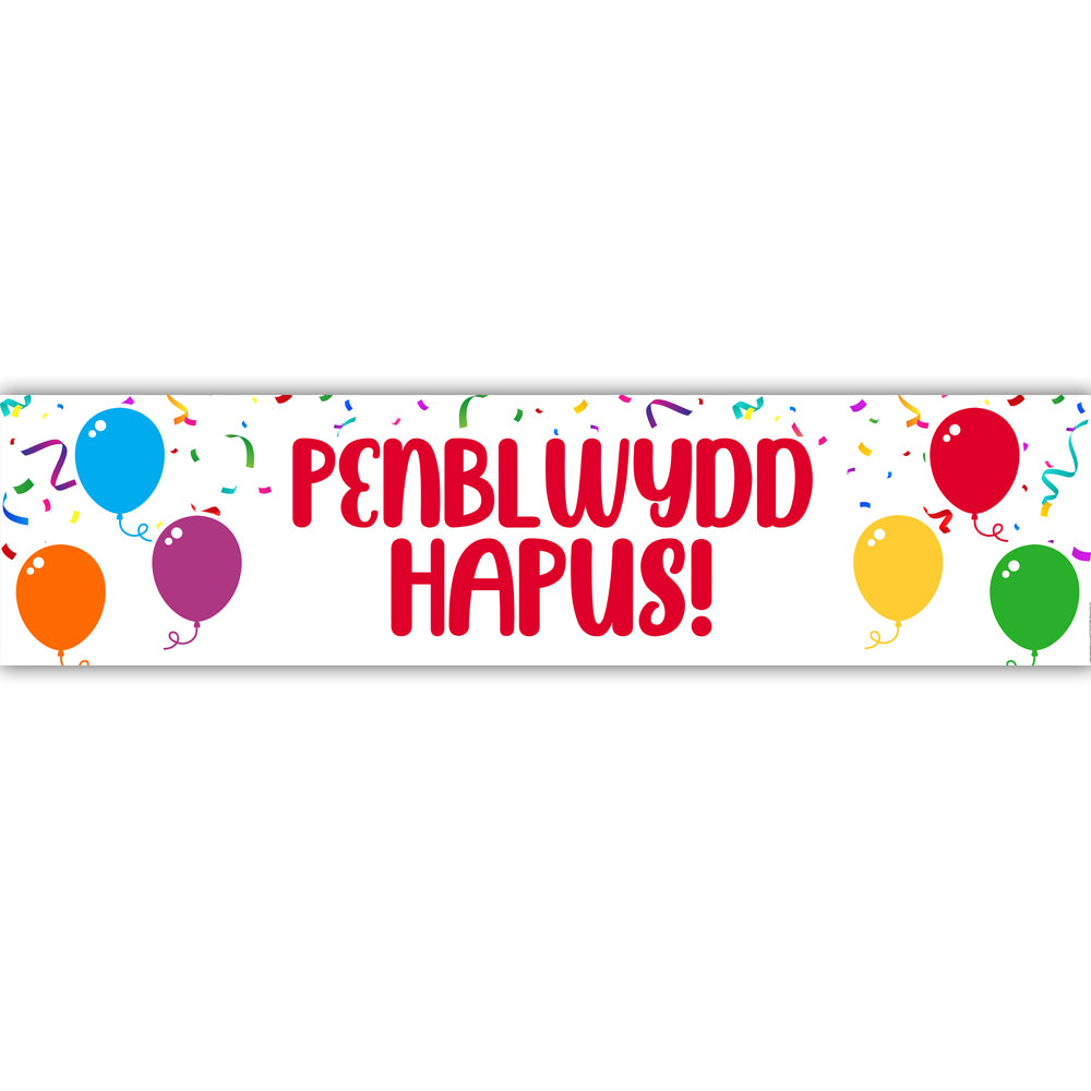 Penblwydd Hapus Welsh Happy Birthday Banner - 1.2m