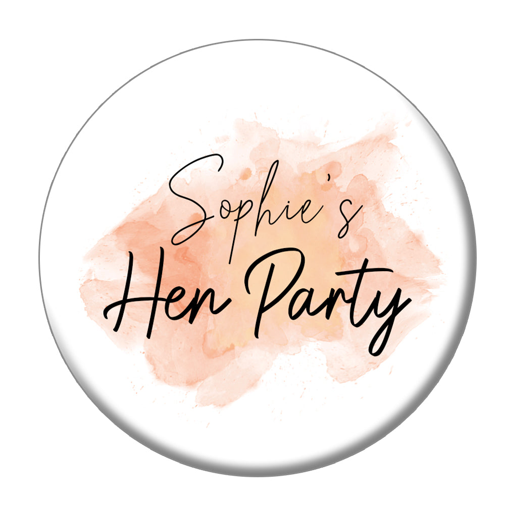 Personalised Rose Gold Blush Badge - 58mm - Each