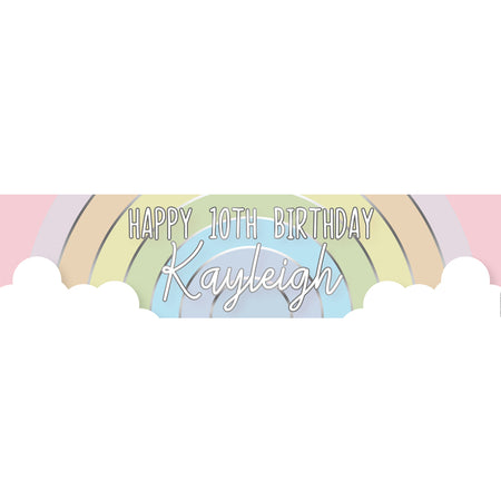 Personalised Pastel Rainbow Banner - 120cm x 30cm