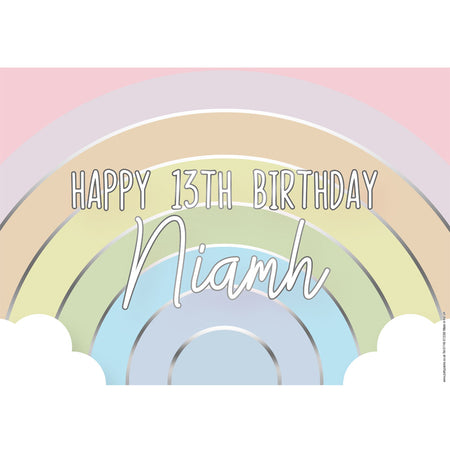 Personalised Pastel Rainbow Poster - A3