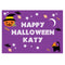 Cat & Pumpkin Halloween Personalised Poster - A3