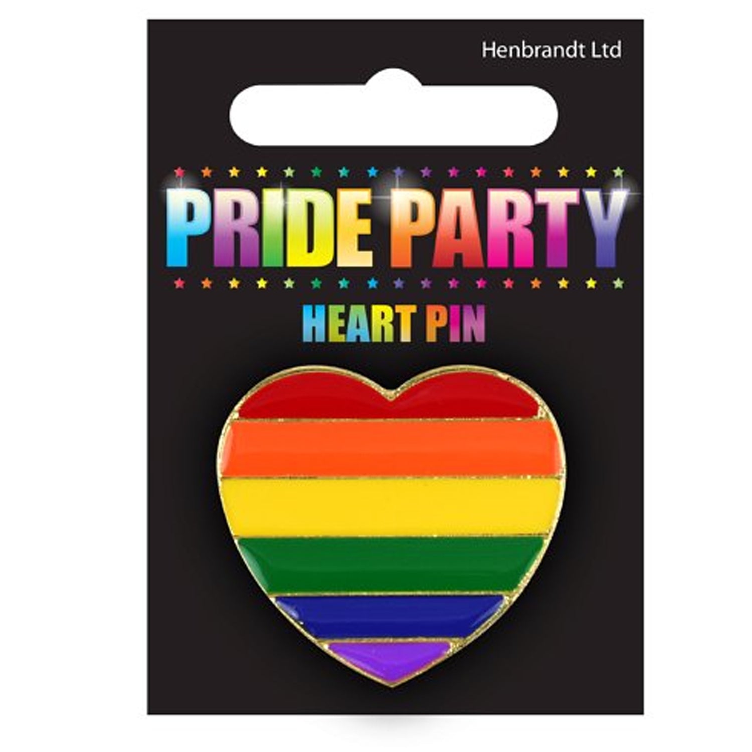 Pride Rainbow Heart Metal Pin Badge - 3cm