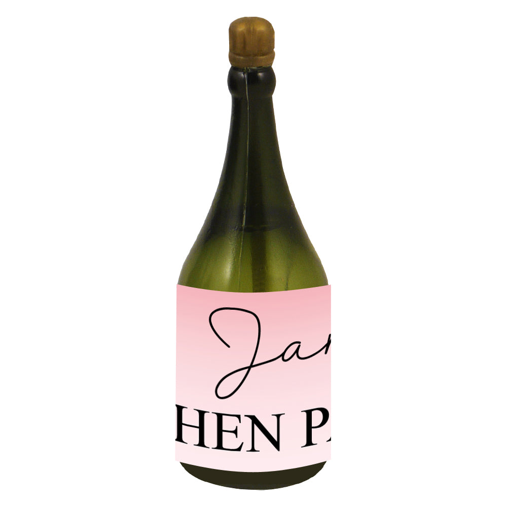 Personalised Champagne Bubbles - Pink Hen Party - Pack of 16