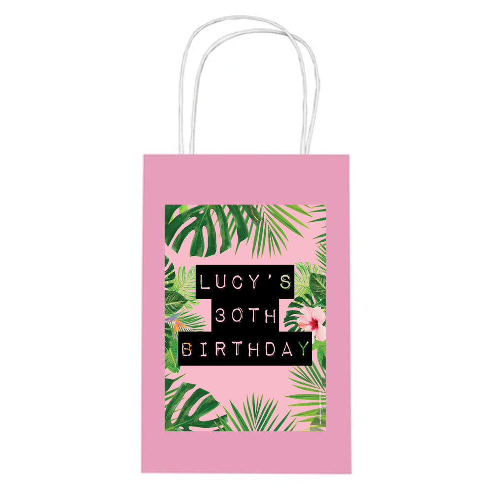 Personalised Tropic Like It's Hot Paper Party Bags - Pack of 12