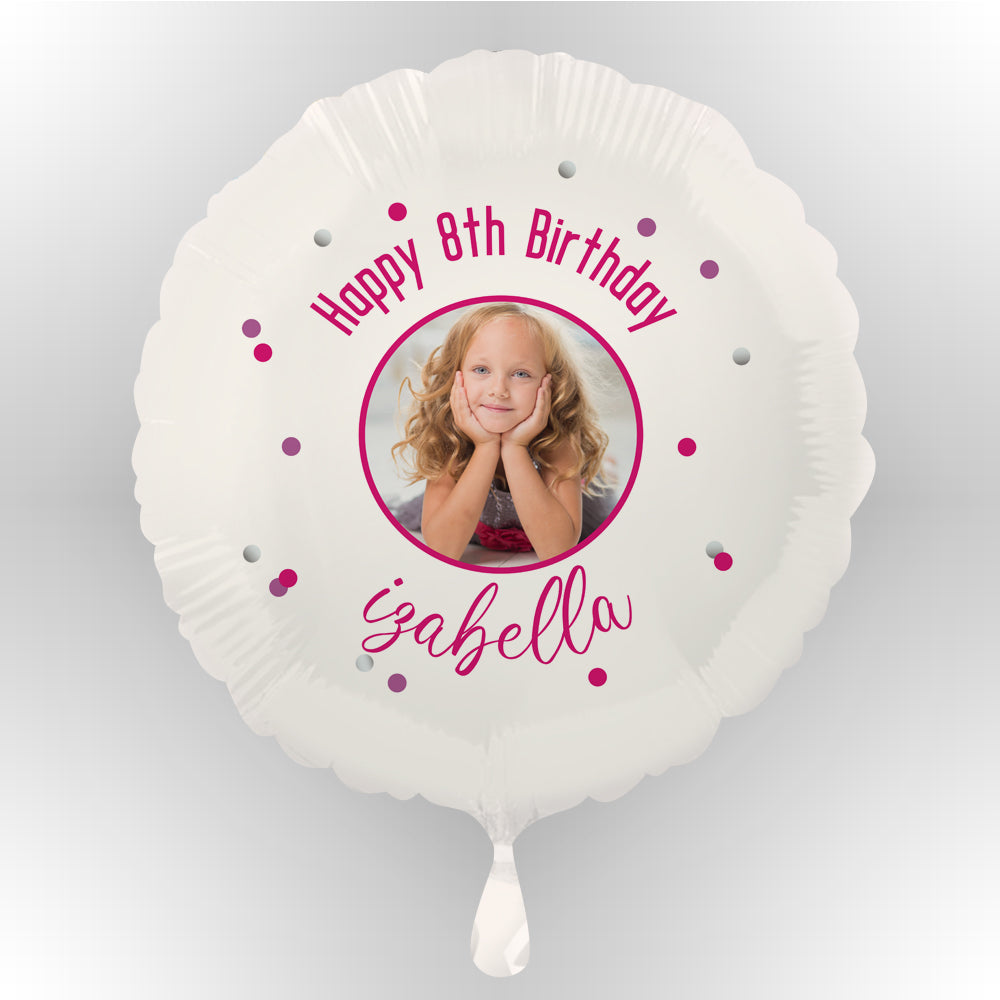 Glitz Pink Personalised Photo Balloon (not inflated)