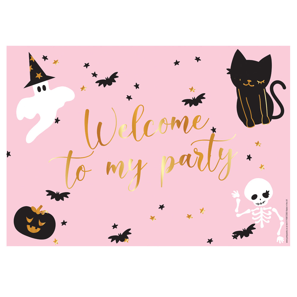 Pink Halloween Personalised Poster - A3