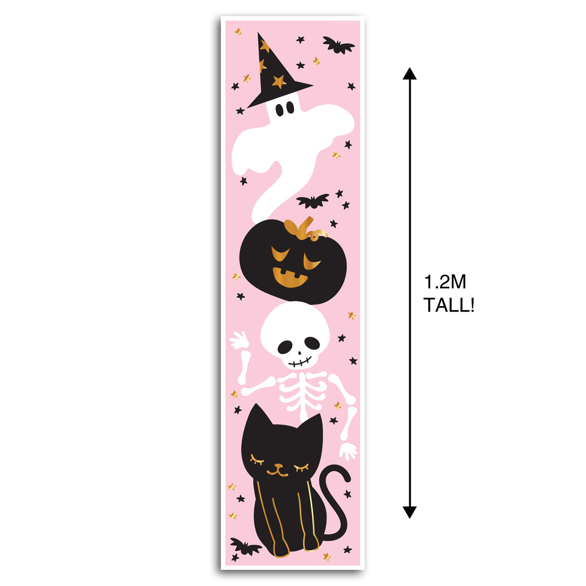 Pink Halloween Characters Portrait Wall & Door Banner Decoration - 1.2m