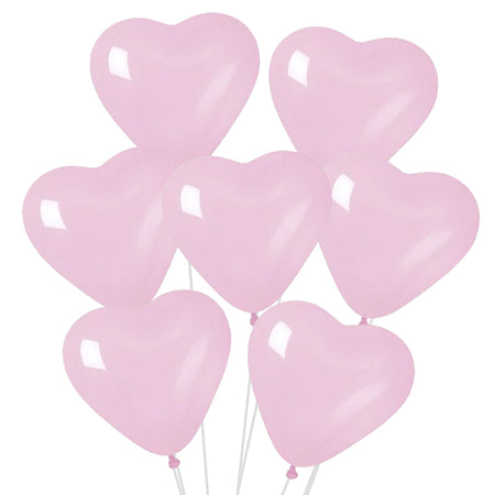 Pink Heart Shaped Latex Balloons 12