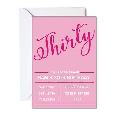 Pink Personalised Invites - Pack of 16