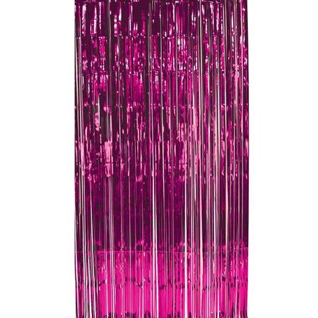 Hot Pink Shimmer Curtain - Flame Retardent - 2.5m x 90cm