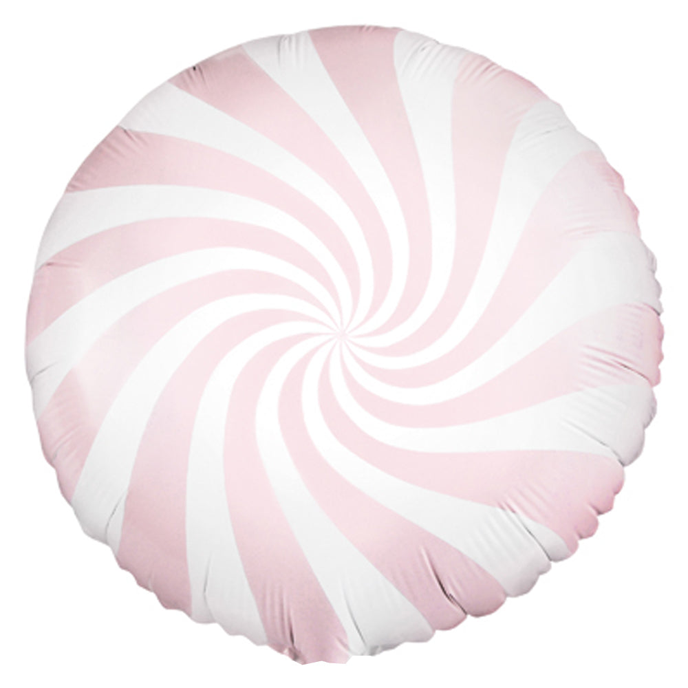 Pastel Pink Candy Swirl Foil Balloon - 14"