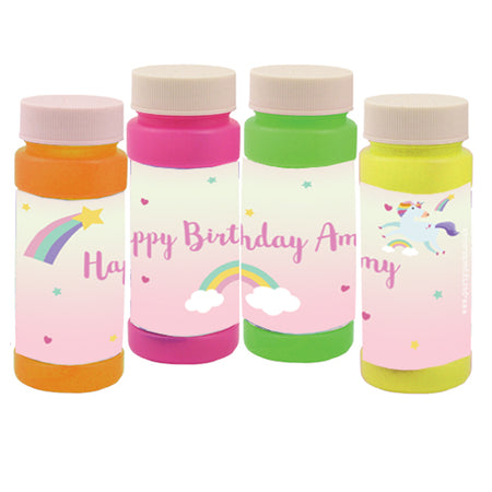 Personalised Bubbles - Pink Unicorn - Pack of 8