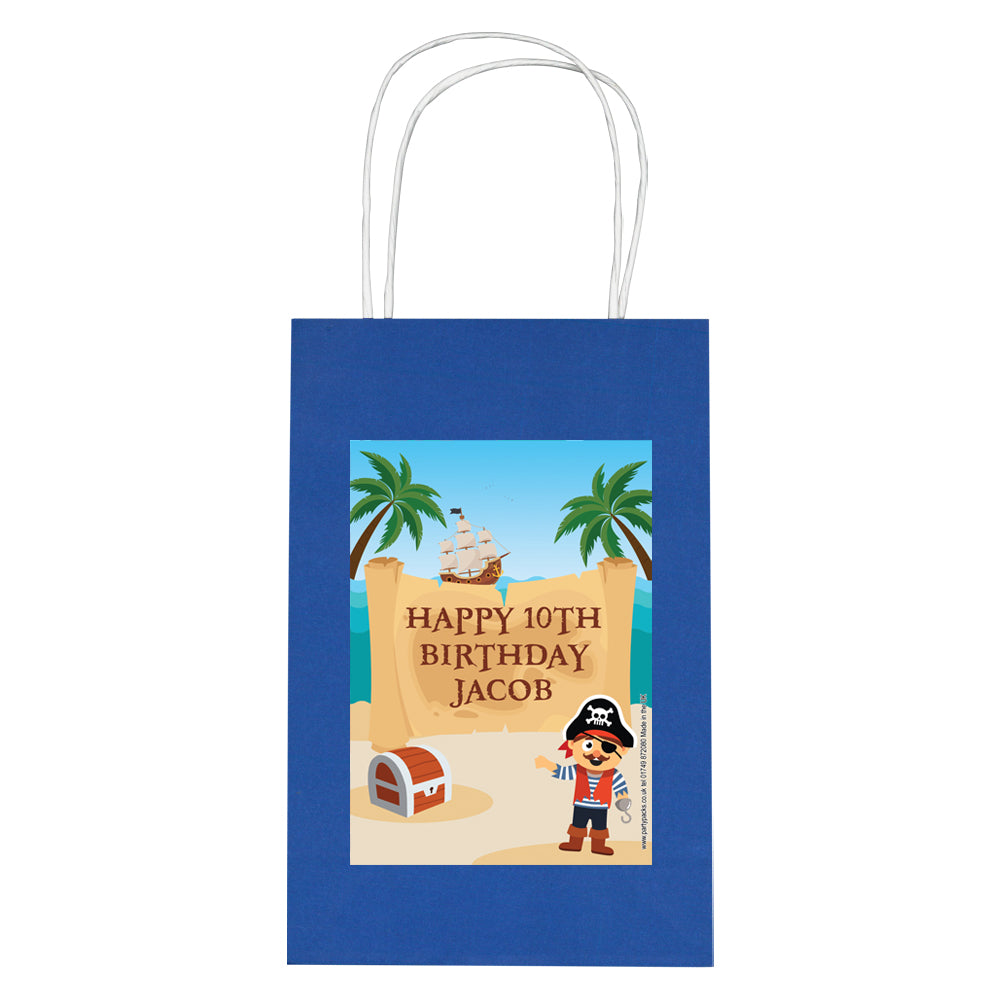 Personalised Pirate Paper Party Bags - Pack of 12
