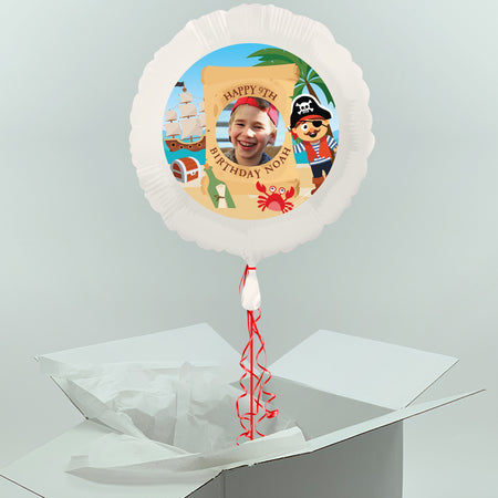 Pirate Inflated Personalised Photo Balloon in a Box