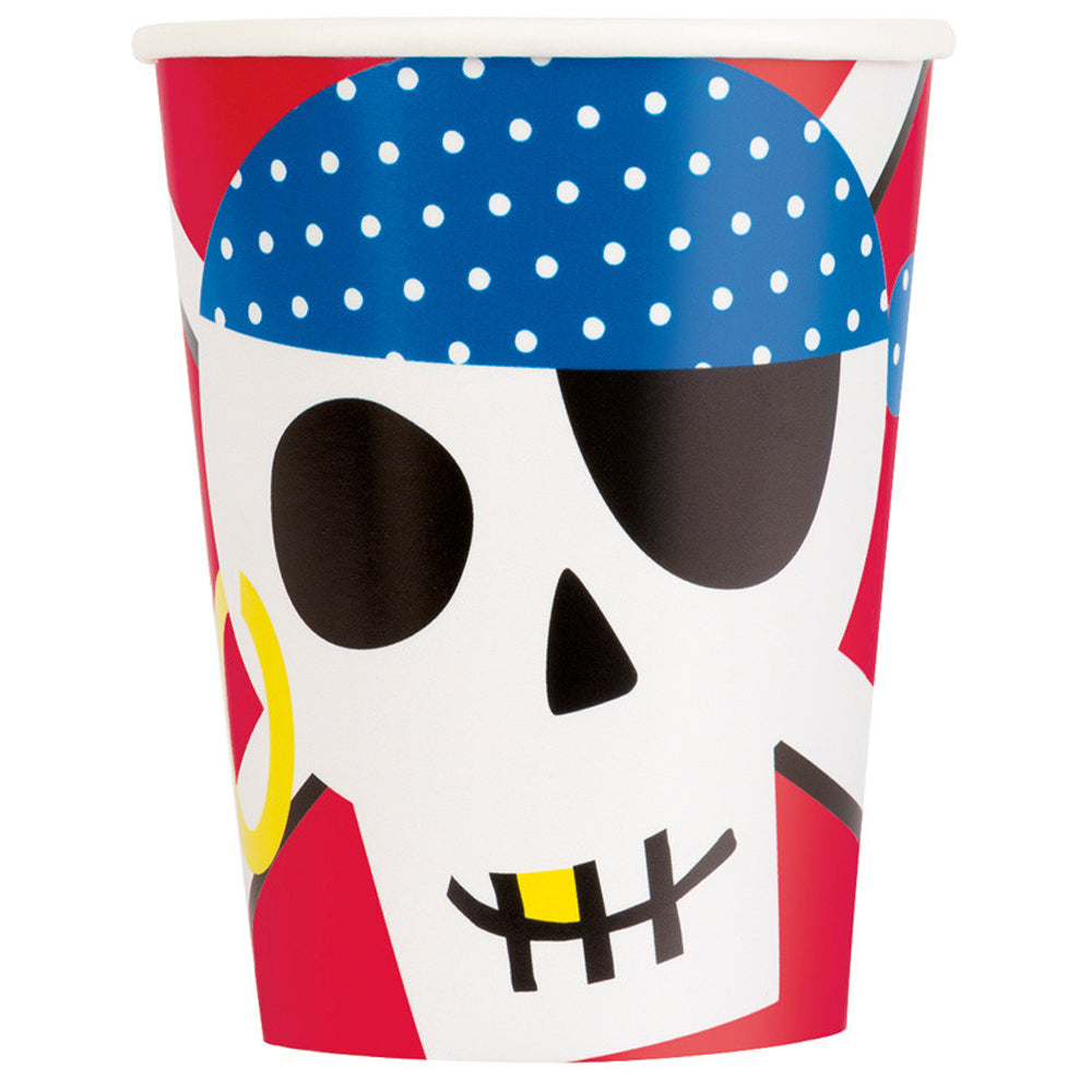 Ahoy Pirate  Paper Cups - 255ml - Pack of 8