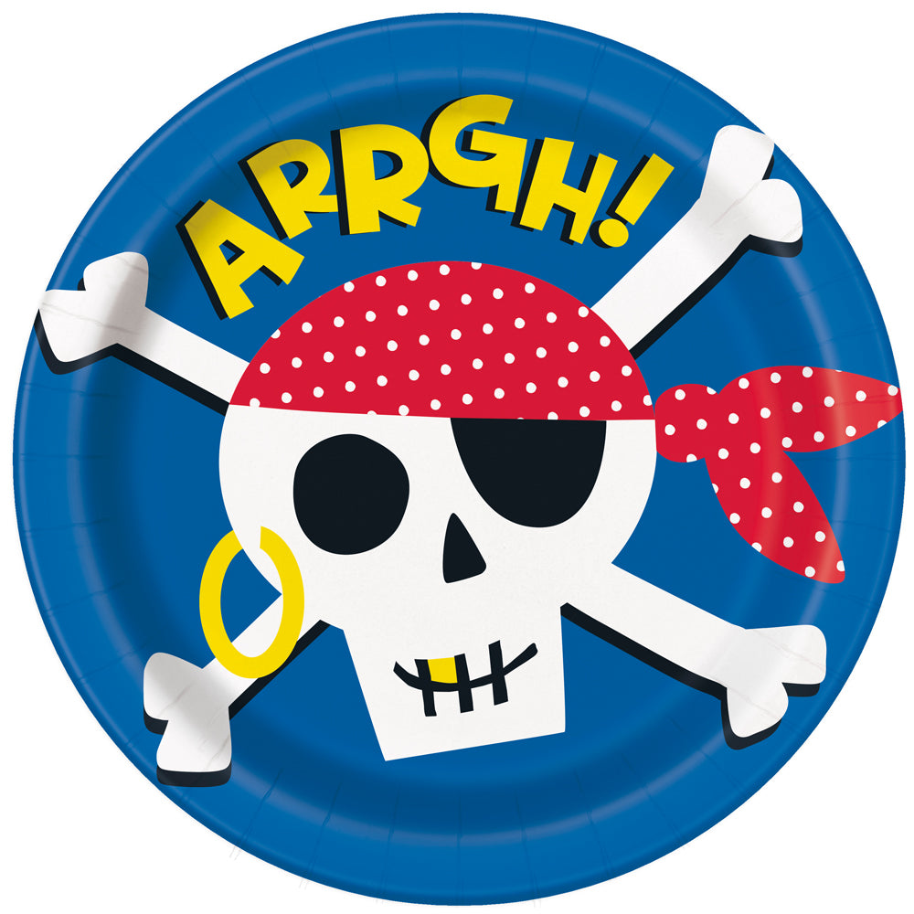 Ahoy Matey Pirate Paper Plates - 9" - Pack of 8